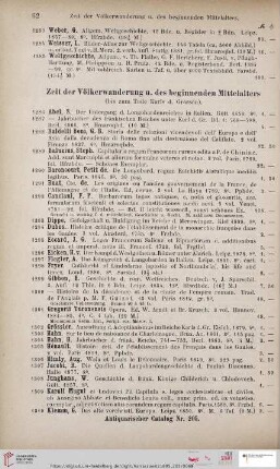 Zeit der Völkerwanderung u. des beginnenden MIttelalters (Nr. 1286 - 1336)