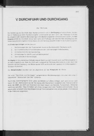 V. Durchfuhr und Durchgang