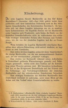 Niccolò Machiavellis Erste Legation zum Kaiser Maximilian und seine drei Schriften über Deutschland