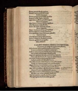 Gedicht: Carmen Henrici Bebelii Ivstingensis