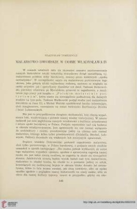 12: Malarstwo dworskie w dobie Władysława IV