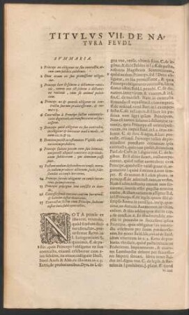 Titulus VII. De Natura Feudi.