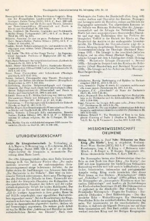 948-954 [Rezension] Diskussion um Hans Küng "Die Kirche"