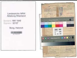 Entnazifizierung Heinrich Bong , geb. 15.10.1897 (Steuerberater)