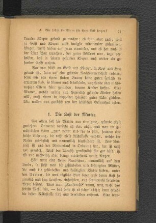 1. Die Kost der Mutter.
