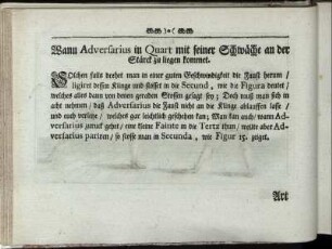 Wann Adversarius in Quart mit seiner Schwäche an der Stärck zuliegen kommet. [inkl. Abbildung]