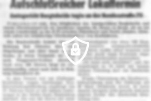 Aufschlußreicher Lokaltermin