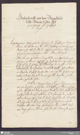 Grubenbericht von dem Berggebäude Alte Hofnung Gottes samt Zubehör, zu Grosvoigtsberg - 17.6183 4.