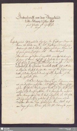 Grubenbericht von dem Berggebäude Alte Hofnung Gottes samt Zubehör, zu Grosvoigtsberg - 17.6183 4.