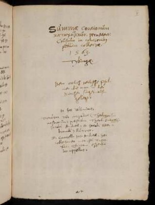Vr, Summae concionum..., per M. Mart: Crusium in concionibus publicis collectae. 1563 Tybingae.