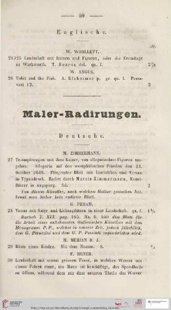 Maler-Radirungen (Nr. 27 - 63)