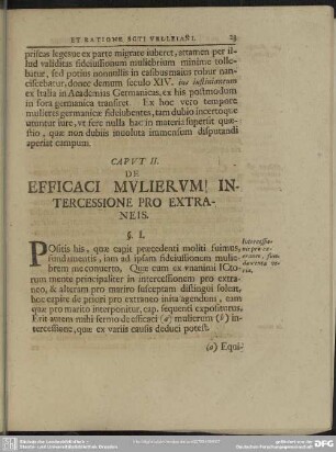 Caput II. De Efficaci Mulierum Intercessione Pro Extraneis