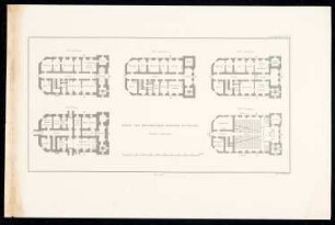Gefängnis, Halle/Saale: Bl. 48: Hauptgebäude: Grundrisse (aus: Bauausführungen des preußischen Staats, Bd. 2)