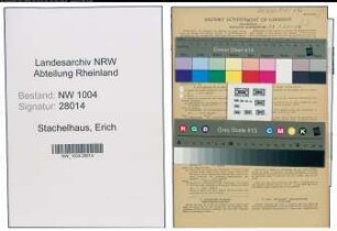 Entnazifizierung Erich Stachelhaus , geb. 04.10.1903 (Kranfuehrer)