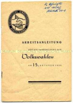 Sonderdruck mit Anleitungen für SED-Funktionäre für den Wahlkampf