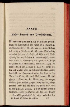 XXXVII. Ueber Dreesch und Dreeschbrache