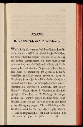 XXXVII. Ueber Dreesch und Dreeschbrache