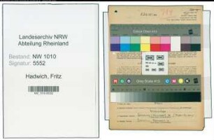 Entnazifizierung Fritz Hadwich , geb. 18.09.1919 (Lehrer)
