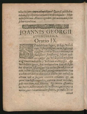 Joannis Georgii a Winterfelt. Oratio IX.