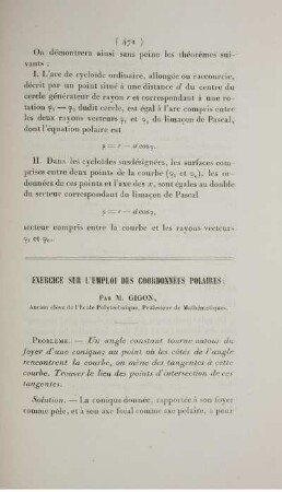 Exercice sur l'emploi des coordonnées polaires.