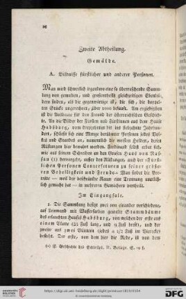 Zweite Abtheilung. Gemälde