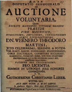 Disp. inaug. de auctione voluntaria