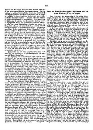 Ueber die literarisch- pädagogischen Bestrebungen und den ersten Lehrertag zu Pest in Ungarn