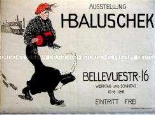 Plakat zu einer Ausstellung mit Werken von Hans Baluschek