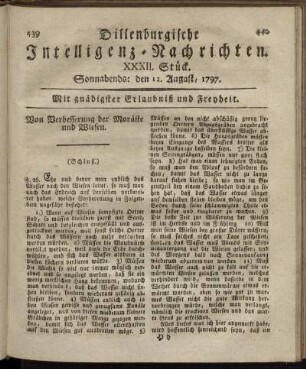 XXXII.Stück. Sonnabends: den 12. August 1797.