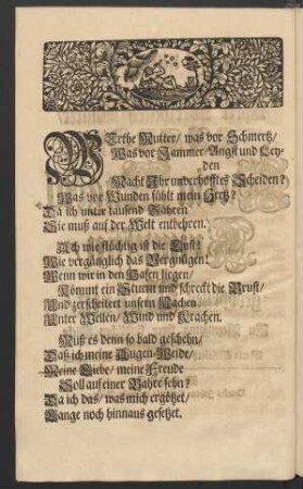 Werthe Mutter/ was vor Schmertz/ [...]
