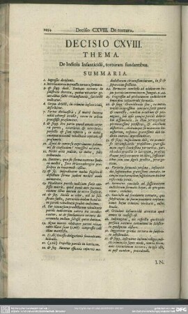 Decisio CXVIII. De Indiciis Infanticidii, torturam fundantibus