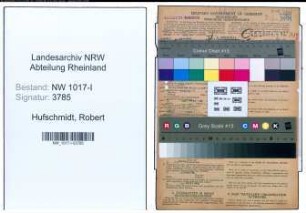Entnazifizierung Robert Hufschmidt , geb. 30.09.1896 (Kaufmaennischer Angestellter)
