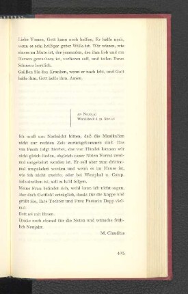 An Nicolai Wandsbeck, den 31. Dezember 1796