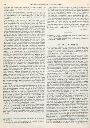 332-336 [Rezension] Herrmann, Siegfried, Die prophetischen Heilserwartungen im Alten Testament
