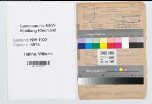 Entnazifizierung Wilhelm Hahne , geb. 08.04.1897 (Obersekretaer)