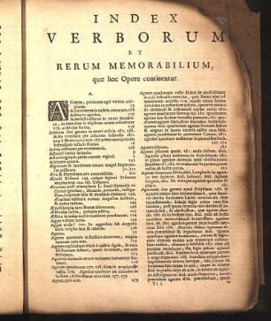 Index Verborum Et Rerum Memorabilium, quæ hoc Opere continentur.