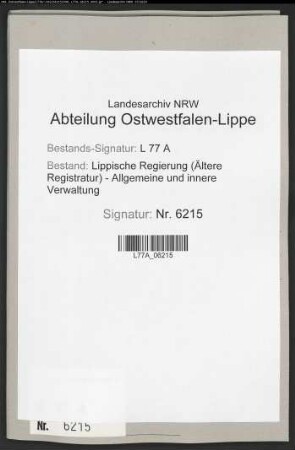 Zentralkommission zur Abwehrung der Cholera.- Tätigkeit.- Amt Lage, Bd. 10
