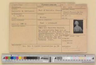 Inventar des Central Collecting Points in Wiesbaden: WIE 1021 - 1757