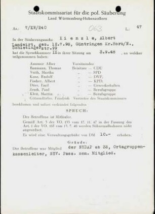 Kienzle, Albert
