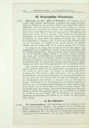 III. Geographische Klimatologie