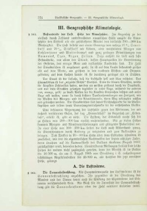 III. Geographische Klimatologie