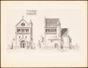 Romanische Wallfahrtskapelle: Ansicht, Seitenansicht (aus: Drucke von Seminararbeiten der Königlich Technischen Hochschule Berlin, Bd. I)