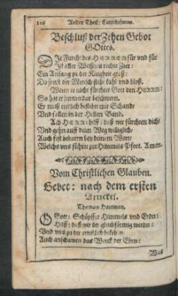 Vom Christlichen Glauben.