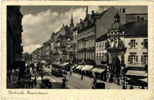Postkartenalbum mit Motiven von Karlsruhe. "Karlsruhe, Kaiserstraße"