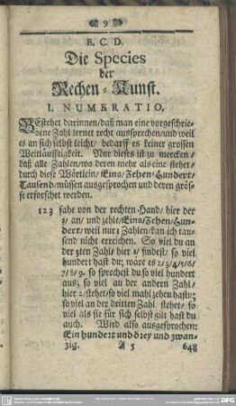 Die Species der Rechen-Kunst