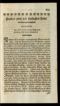 Hundert zwey und funfzigstes Stück