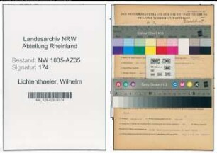 Entnazifizierung Wilhelm Lichtenthaeler , geb. 14.06.1907 (Hauer)