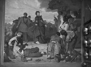 "Vaterländische Geschichtsgalerie": Königin Maria von Neapel, eine Tochter Wittelsbachs, bei der Belagerung von Gaeta, im Jahre 1861