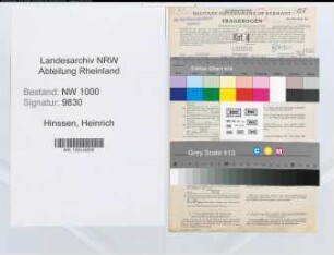 Entnazifizierung Heinrich Hinssen, geb. 25.04.1900 (Steuerberater)