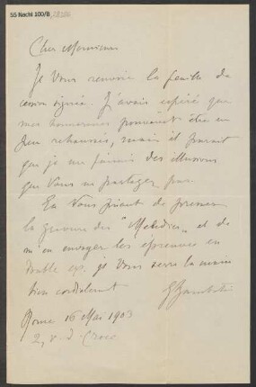 Brief an B. Schott's Söhne : 16.05.1903